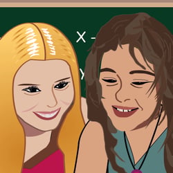 Mädchen lernen Mathe