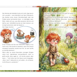Doppelseite aus dem Kinderbuch „Der kleine Kobold Aberwenn“