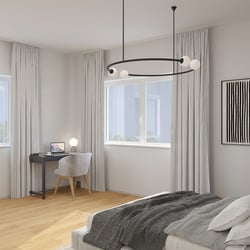 Schlafzimmer mit Arbeitsplatz