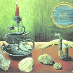 Kerzenständer mit Pfeife, Pastellkreide, 46,5×62 cm, 1988
