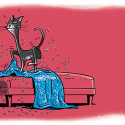 Illustration für Glosse. Zeitschrift: Cats today