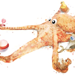 Oktopus Tagesmutter Illustration