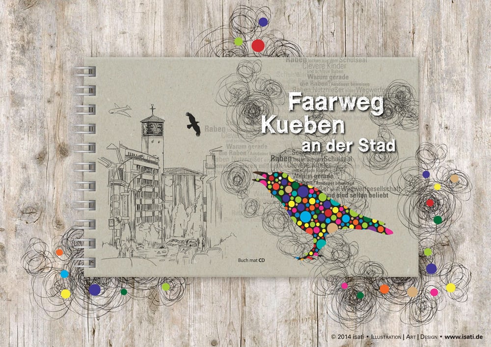 Farbige Raben in der Stadt