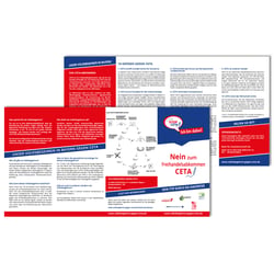 Argumenteflyer: Volksbegehren in Bayern gegen CETA