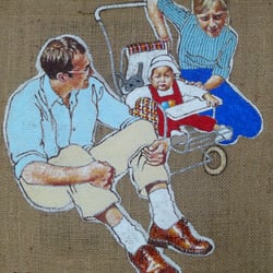 Die Mitfahrgelegenheit, 31 × 36 cm