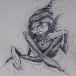 Bleistiftübung Elf | Orginalvorlage von Brian Froud’s Goblins & Eflen