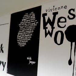 Schriftentwürfe zu Mick Jagger und Vivienne Westwood