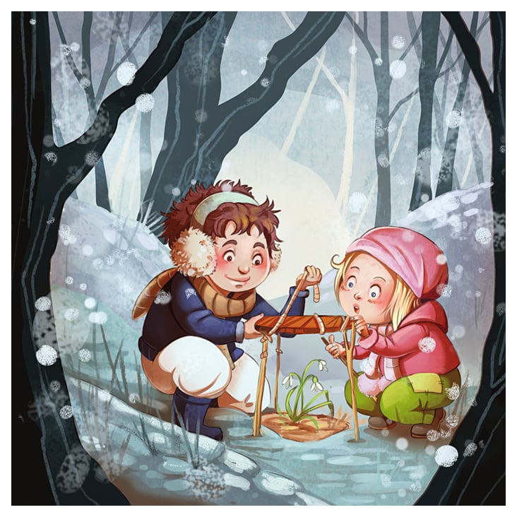 Kalenderillustration Februar