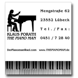 The Piano Man Visitenkarte – offen