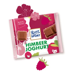 Top 100g HimbeerJoghurt Sommersorten 2019 Illustrationen für Ritter Sport in Zusammenarbeit mit Klis Design