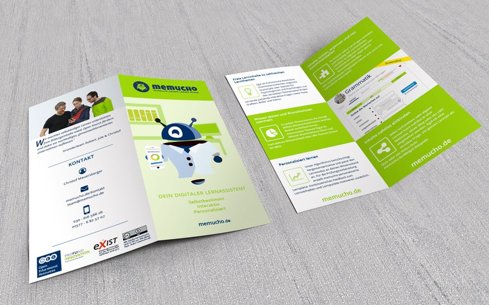 Info-Flyer für memucho, Format: DIN lang, 4 Seiten