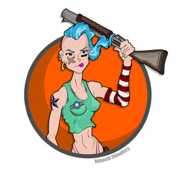 Tank Girl Blue Circle