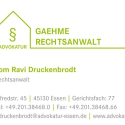 Visitenkarte Rechtsanwalt Druckenbrodt: Gestaltung + Reinzeichnung