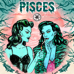 „Pisces“, Zodiac & Pin-up Girls illustration series, 2025, procreate + photoshop