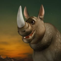 Nashorn am Nacht