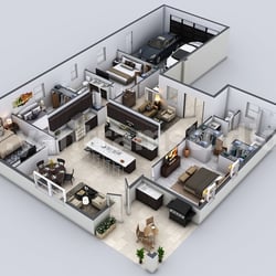 Moderne Wohn-3D-Grundriss Design