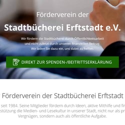 Statischer Multipager des Fördervereins der Stadtbücherei Erftstadt