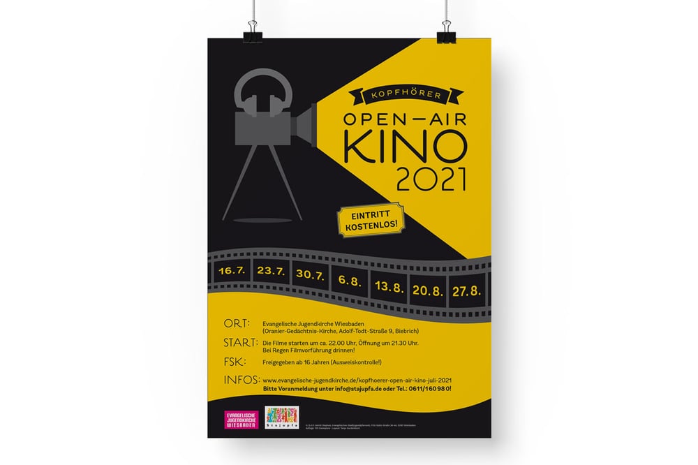 Poster für Kopfhörer-Open-Air-Kino 2021 des stajupfa