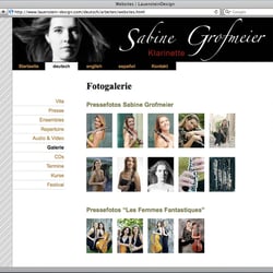 Website „Klarinettistin Sabine Grofmeier“