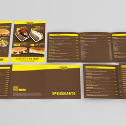 Speisekarte und Flyer