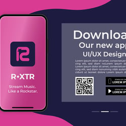 UX Design Logo Mockup – Music Streaming App