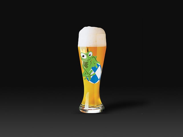 Illustration auf Weizenglas