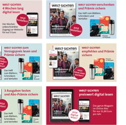 Serie von Internet-Bannern für das Magazin welt-sichten