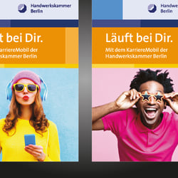 Postkarten und Plakate für KarriereMobil der Handwerkskammer Berlin