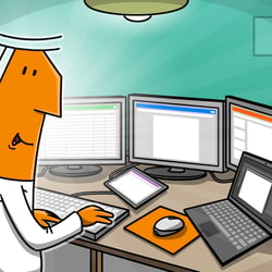 Blog-Illustration für Orizon, Pixelgrafik, Cartoon-Stil