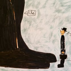 Sketchtember2022 – Tag 2 zum Thema: Authority. Hier sind die Rollen klar verteilt:„Ich Chef Du nichts!