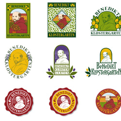 Entwürfe für Produktlogo Benedikt Klostergarten