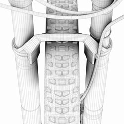 Mountainbike Clouseup Wireframe