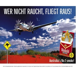 Doppelseite im Flugzeugmagazin (damals gab’s noch die Raucherecke).