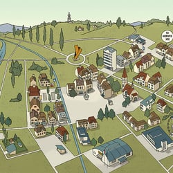 Wimmelbild für Schulbuch