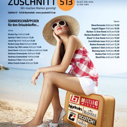Flyergestaltung für ein Modehaus „Schnäppchen für den Urlaubskoffer“