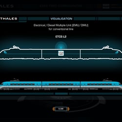 „Star Trac” Detail view of a sub-item – Showcase at the Thales booth at Innotrans in Berlin