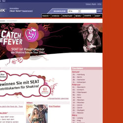 Seat Shakira ‚Catch the Fever‘ Microsite auf Yahoo! Musik