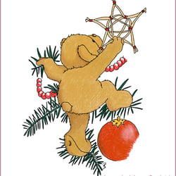 Wobsy schmückt den Weihnachtsbaum