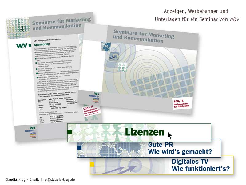 Seminar-Reihe von w&v – Anzeigen, Flyer und Web-Banner