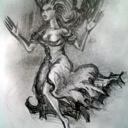 Weibl. Geist / Banshee, Skizze