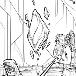 Blogger girl in Alien Temple