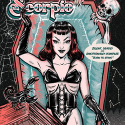 „Scorpio“, Zodiac & Pin-up Girls illustration series, 2024, procreate + photoshop