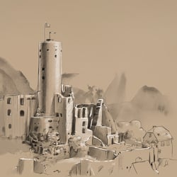 Illustration der Burg Eppstein basierend auf einem Foto zur Nutzung in einer App