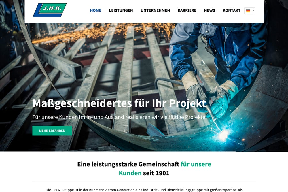 Corporate Website J.H.K.-Gruppe
