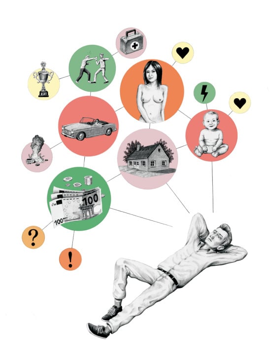 Titel-Illustration für Psychologie heute, Thema Tagträume