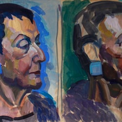 Greta mal zwei, ca. 2016, Acryl auf Packpapier, 59,5cm x 36cm
