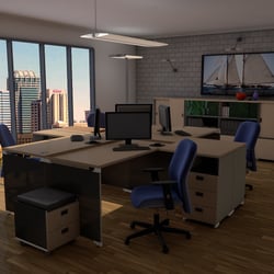 Büro Dallas Day 3D Illustration