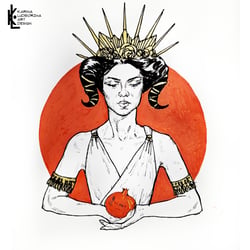 Lilith, 30×20cm, liner, acrylmarker., 2022.