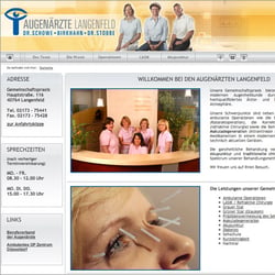Screendesign für die Webpräsenz der Augenärzte Langenfeld
