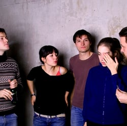 Milo Rau, Simone Eisenring, Matthias Stickel, Franziska Dick, Sascha Gersak 2005 ’Bei Anruf Avantgarde!‘ © Judith von Ortenberg